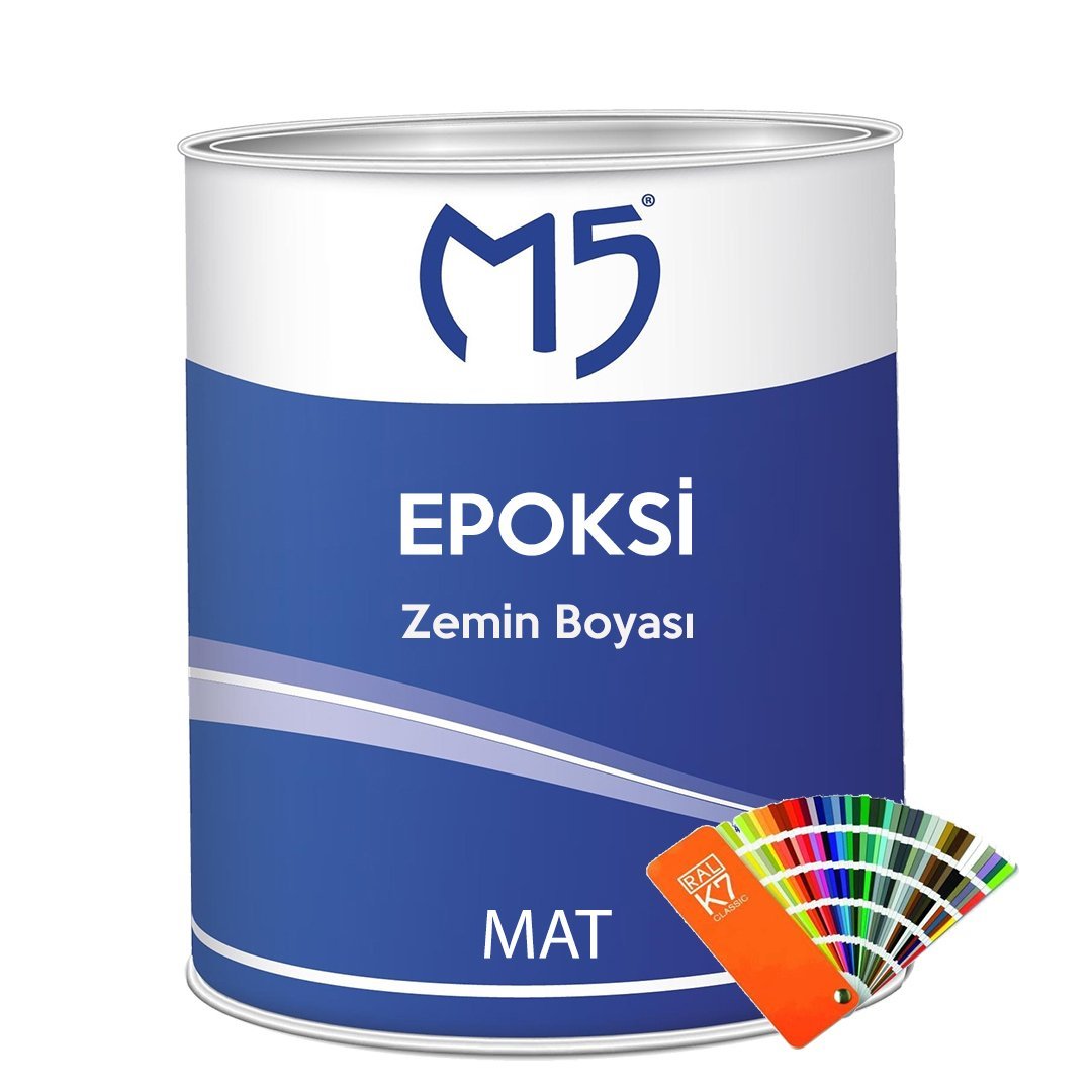 M5 2800 Epoksi Mat Zemin Boyası Ral Renkler 1,15 kg (1 Kg Boya +0,15 Kg Sert)  eboyam.com
