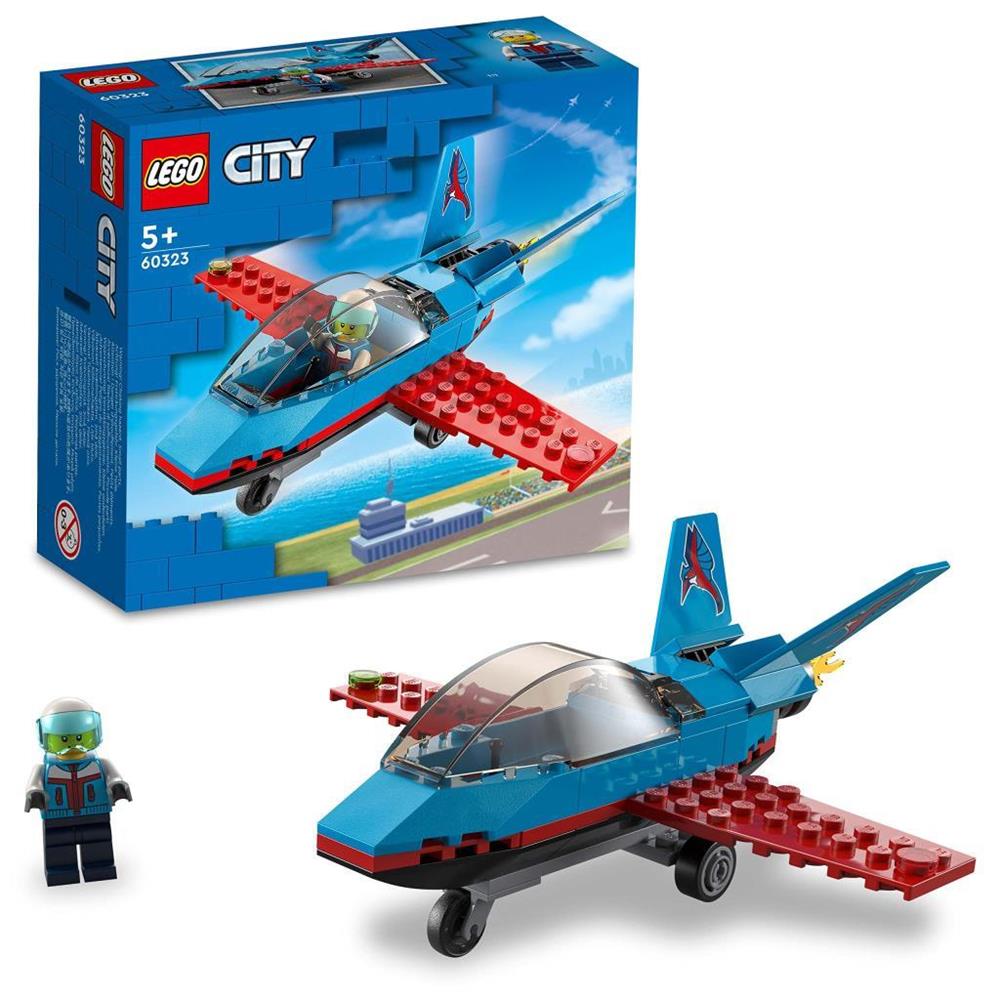 LEGO® City Gösteri Uçağı 60323 - 5 Yaş ve Üzeri Çocuklar için Pilot Minifigürü İçeren Oyuncak Jet Yapım Seti (59 Parça)